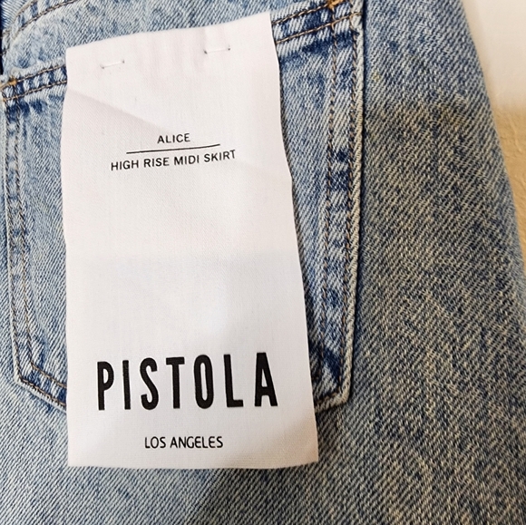 NEW Pistola Anthropologie Revolve Alice Midi Skirt Denim Summer Bohemian Luxury - Picture 5 of 14